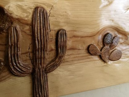 Wood carving, Arizona 11x48in, by Nabil William original artwork